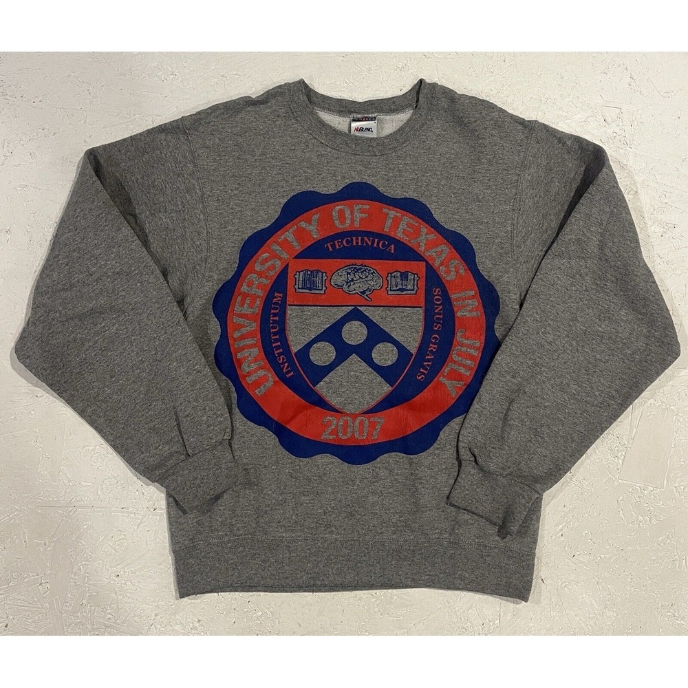 Vintage University Of Texas Injury Crewneck Sweatshirt Mens Small Gray 2007